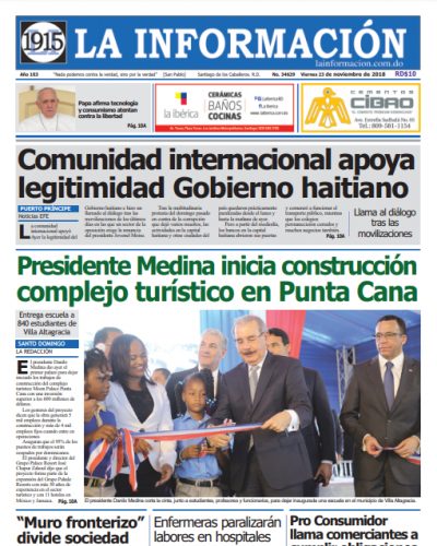 Portada Periódico La Información, Viernes 23 de Noviembre 2018