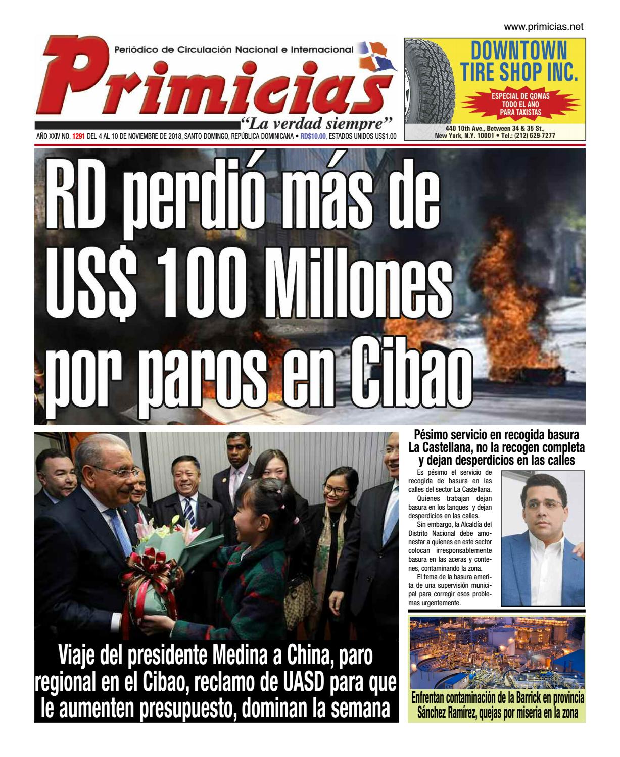 Portada Periódico Primicias, Jueves 08 de Noviembre 2018