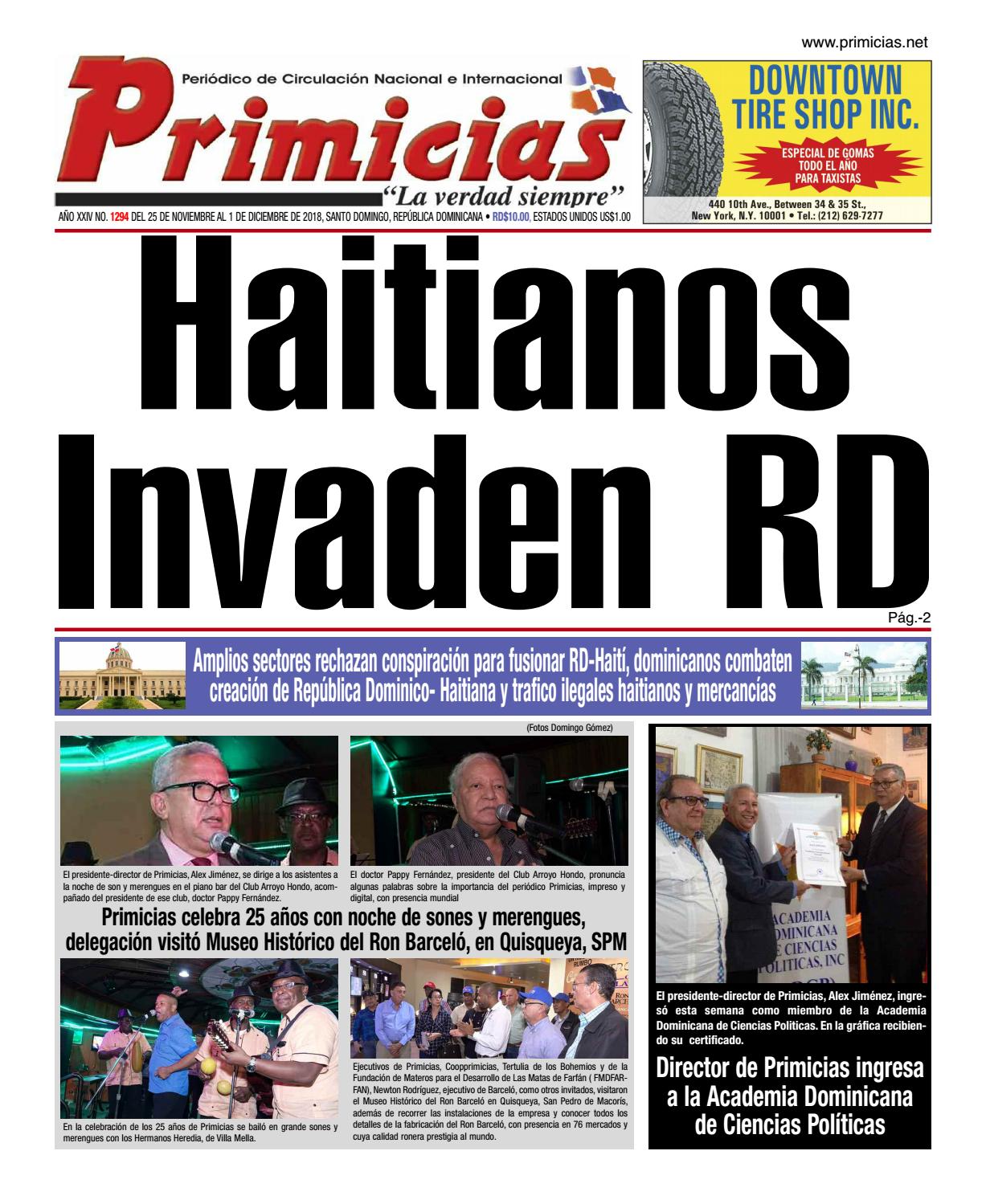 Portada Periódico Primicias, Lunes 26 de Noviembre 2018
