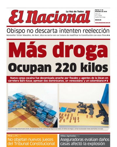 Portada Periódico El Nacional, Martes 11 de Diciembre 2018