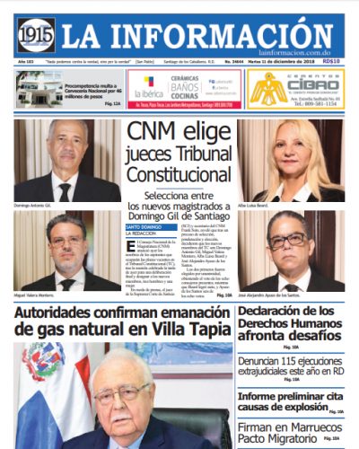 Portada Periódico La Información, Martes 11 de Diciembre 2018