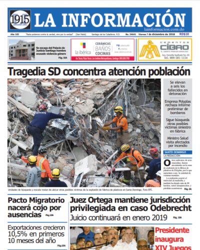 Portada Periódico La Información, Viernes 07 de Diciembre 2018