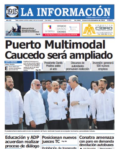 Portada Periódico La Información, Viernes 14 de Diciembre 2018