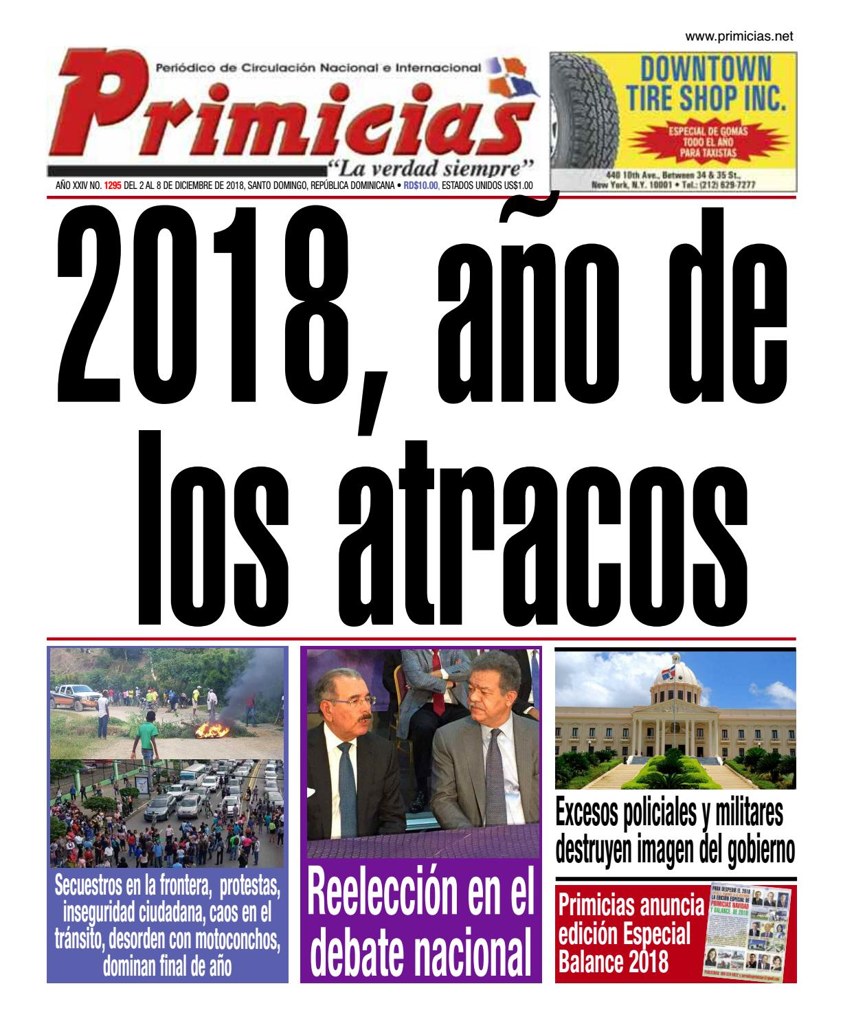 Portada Periódico Primicias, Lunes 03 de Diciembre 2018