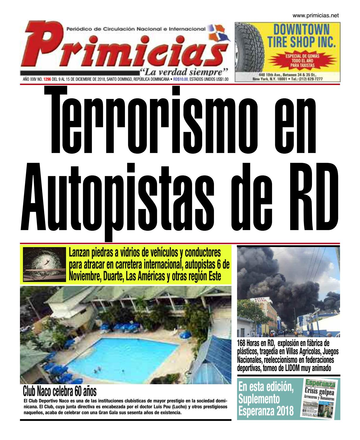 Portada Periódico Primicias, Lunes 10 de Diciembre 2018
