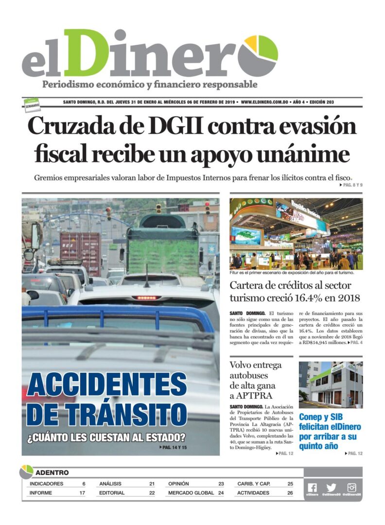 Portada Periódico El Dinero, Jueves 31 de Enero 2019