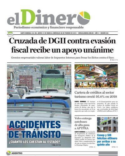 Portada Periódico El Dinero, Jueves 31 de Enero 2019