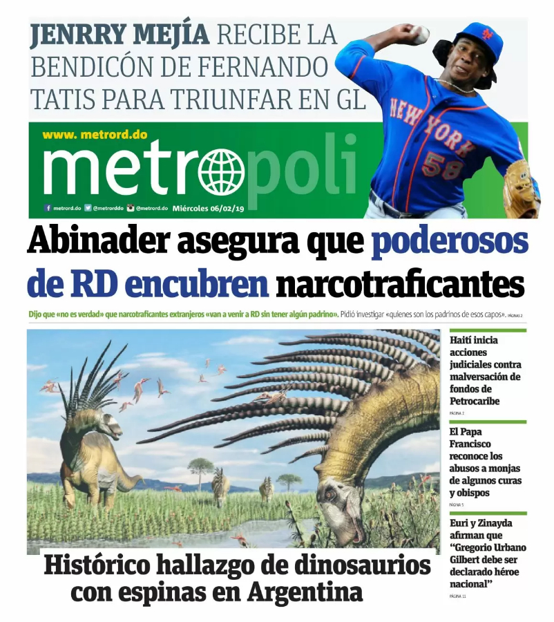 Portada Periódico Metro, Miércoles 06 de Febrero 2019