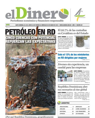 Portada Periódico El Dinero, Jueves 28 de Febrero 2019
