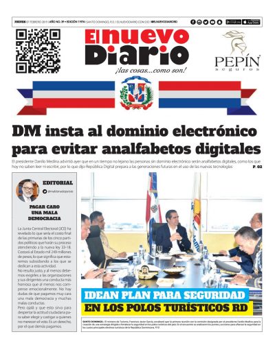Portada Periódico El Nuevo Diario, Jueves 07 de Febrero 2019