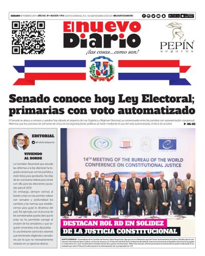 Portada Periódico El Nuevo Diario, Sábado 09 de Febrero 2019
