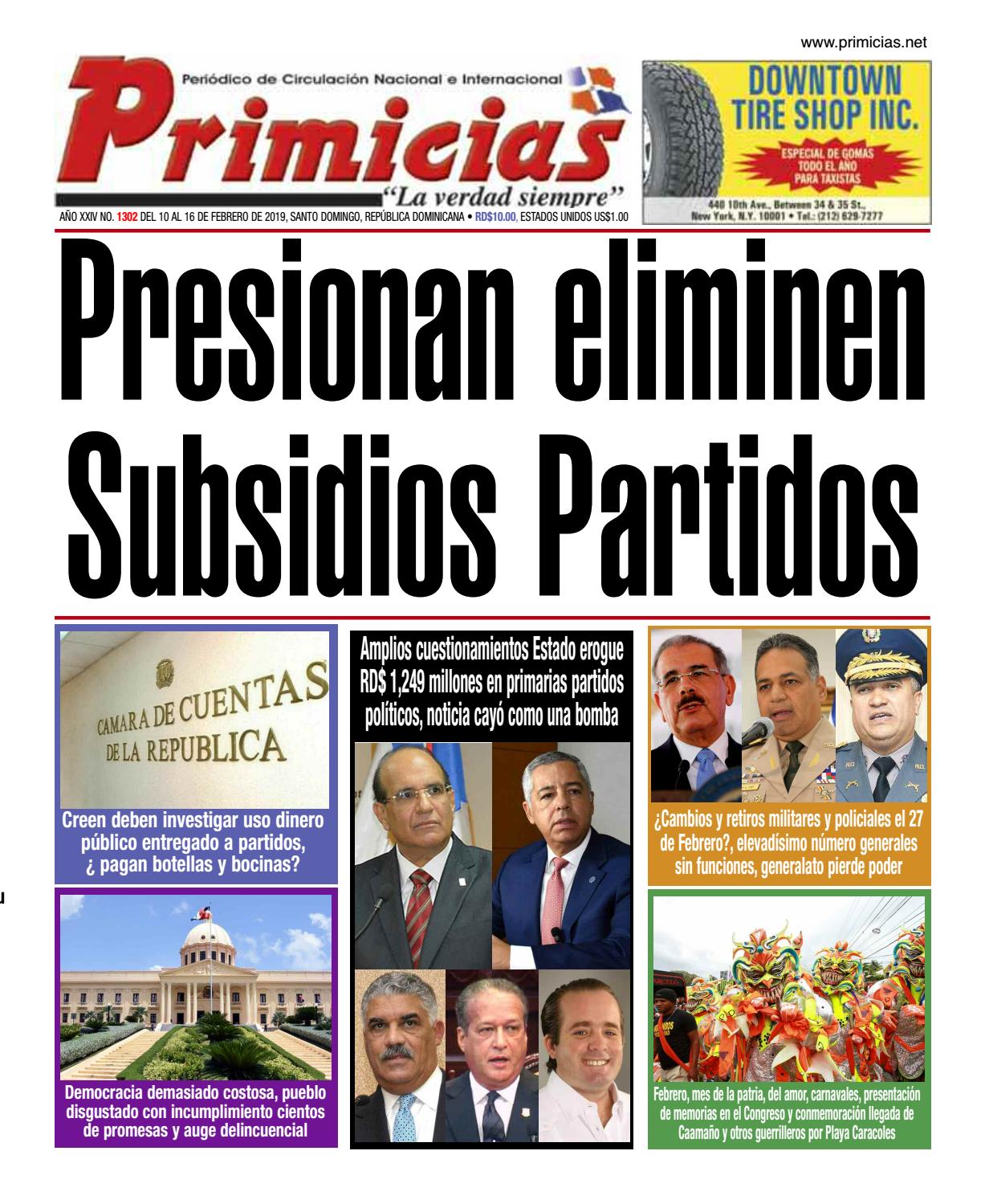Portada Periódico Primicias, Lunes 11 de Febrero 2019