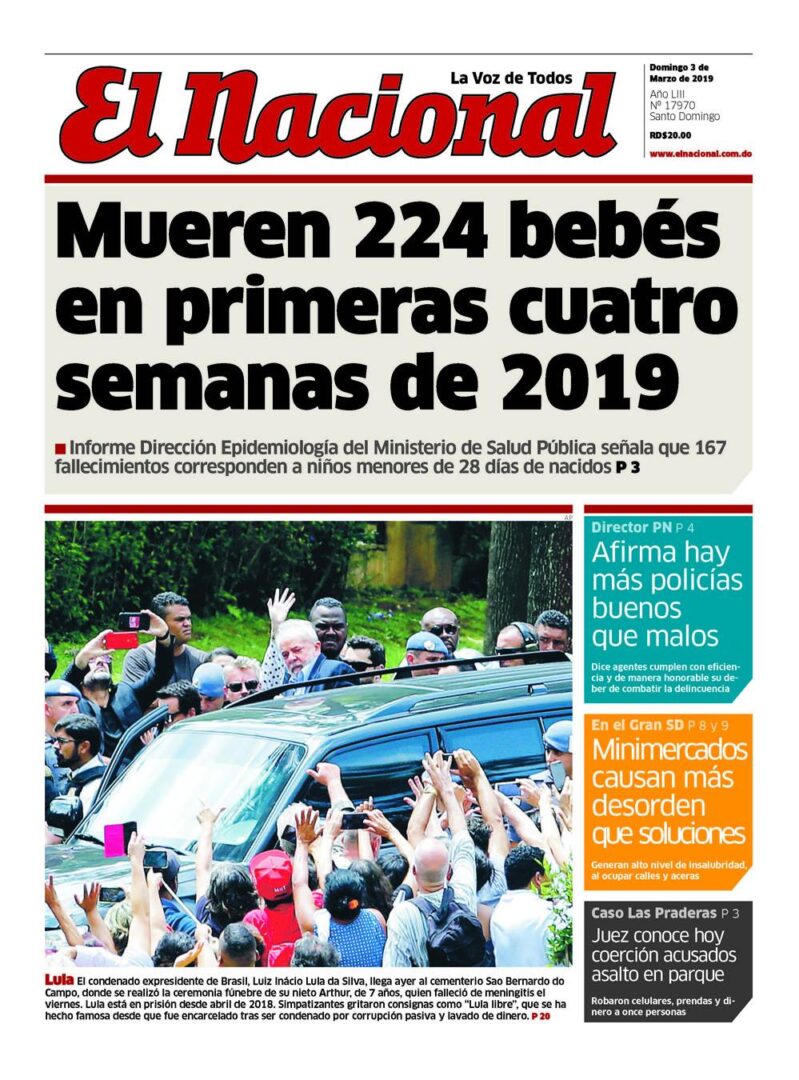 Portada Periódico El Nacional, Sábado 02 de Marzo 2019