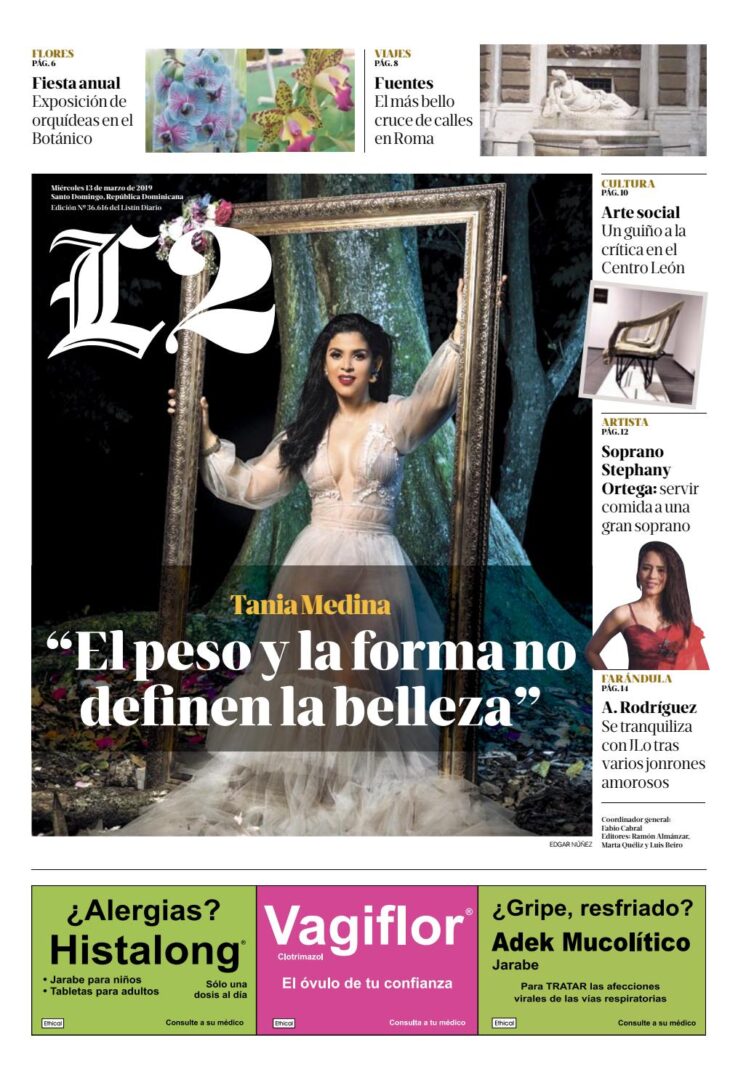 Portada Periódico Listín Diario – Sección L2, Miércoles 13 de Marzo 2019