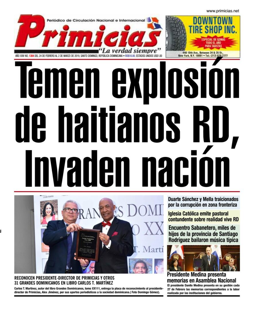 Portada Periódico Primicias, Lunes 04 de Marzo 2019