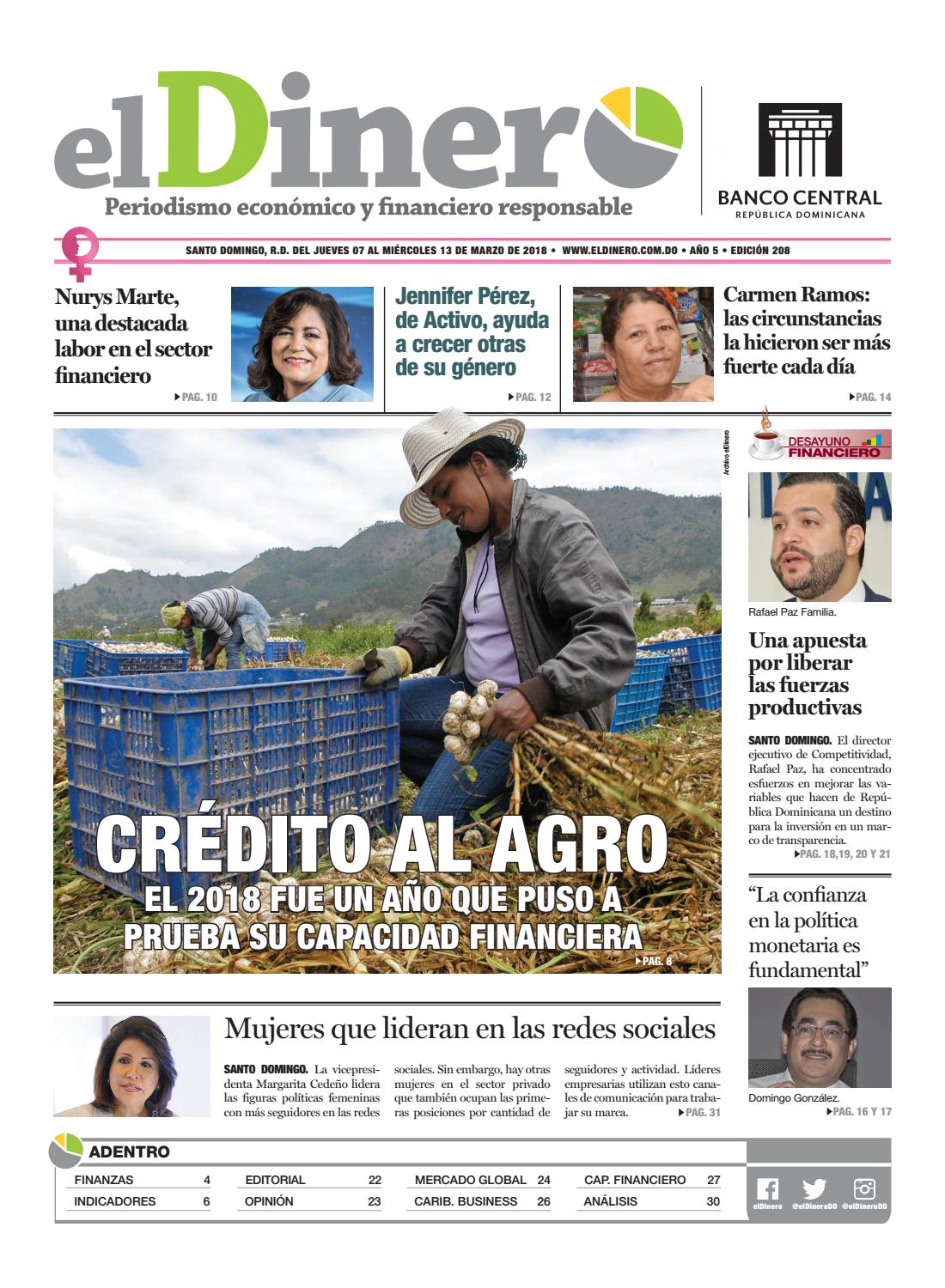 Portada Periódico El Dinero, Jueves 07 de Marzo 2019
