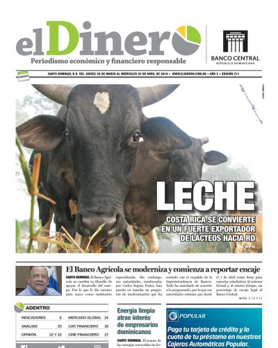 Portada Periódico El Dinero, Jueves 28 de Marzo 2019