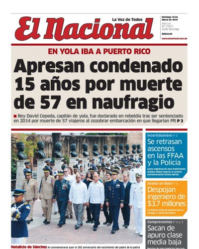 Portada Periódico El Nacional, Domingo 10 de Marzo 2019