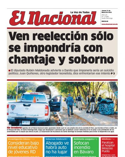 Portada Periódico El Nacional, Jueves 21 de Marzo 2019