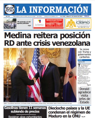 Portada Periódico La Información, Domingo 24 de Marzo 2019