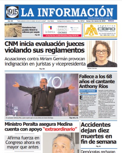 Portada Periódico La Información, Martes 05 de Marzo 2019