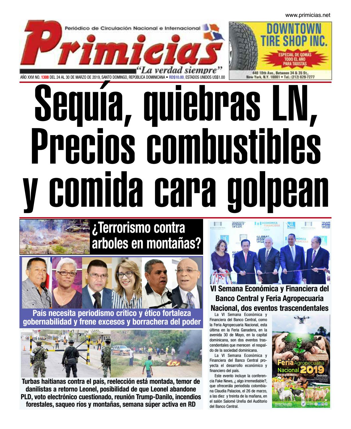Portada Periódico Primicias, Domingo 24 de Marzo 2019