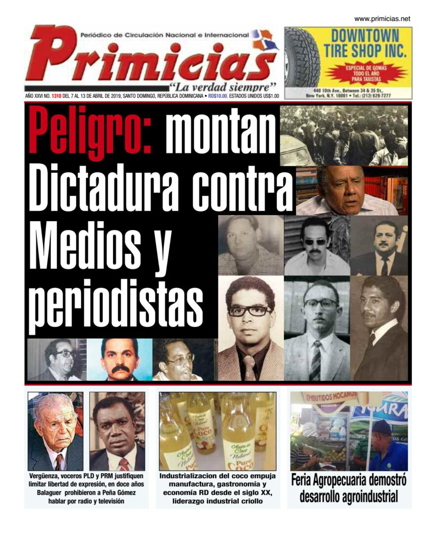 Portada Periódico Primicias, Lunes 08 Abril 2019