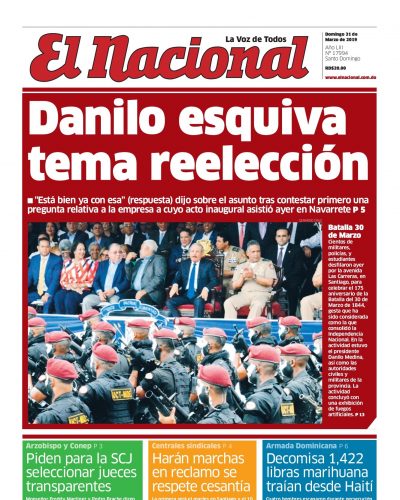 Portada Periódico El Nacional, Domingo 31 de Marzo 2019