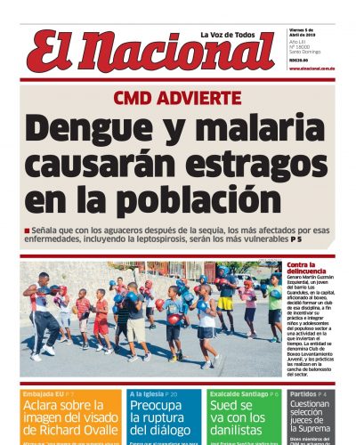 Portada Periódico El Nacional, Viernes 05 Abril 2019