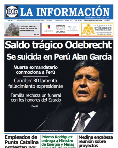 Portada Periódico La Información, Domingo 21 Abril 2019