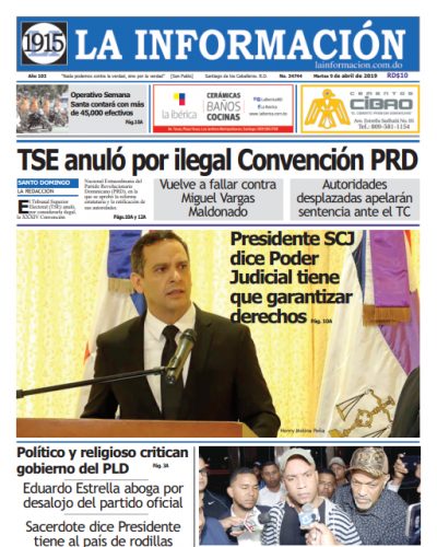 Portada Periódico La Información, Martes 09 Abril 2019