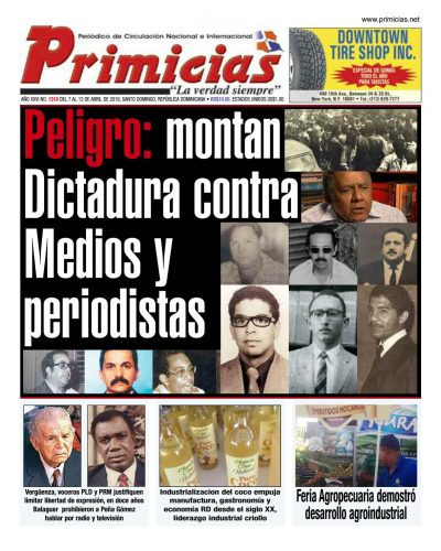 Portada Periódico Primicias, Lunes 08 Abril 2019