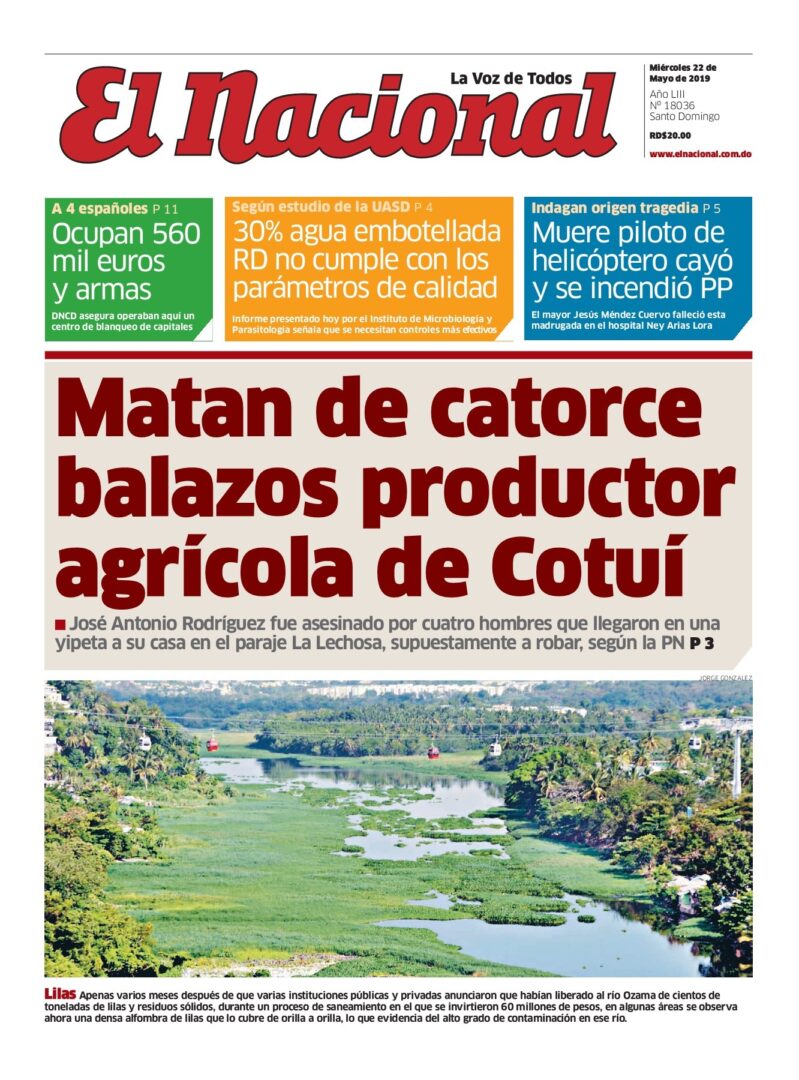 Portada Periódico El Nacional, Miércoles 22 Mayo 2019