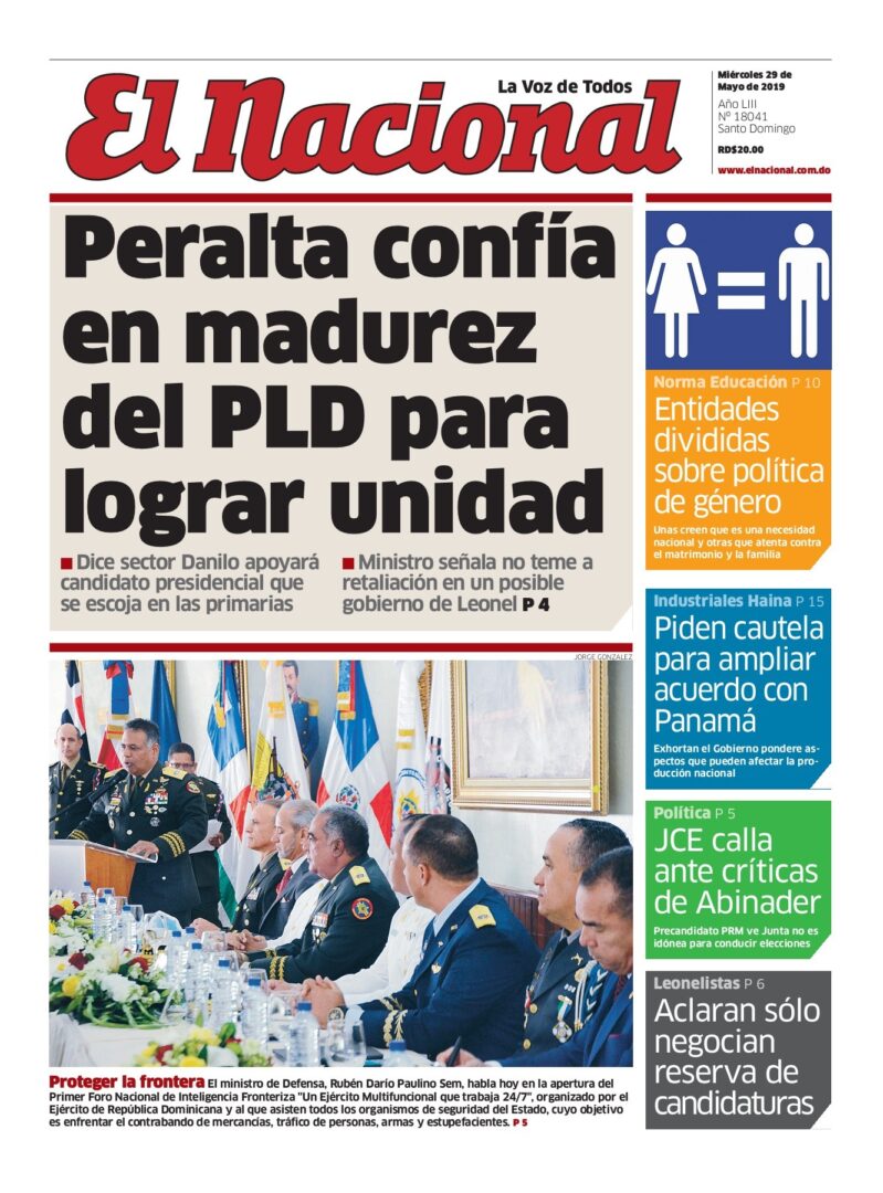 Portada Periódico El Nacional, Miércoles 29 Mayo 2019