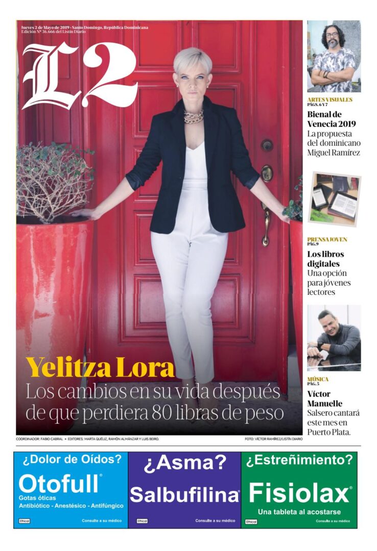 Portada Periódico Listín Diario – Sección L2, Jueves 02 Mayo 2019
