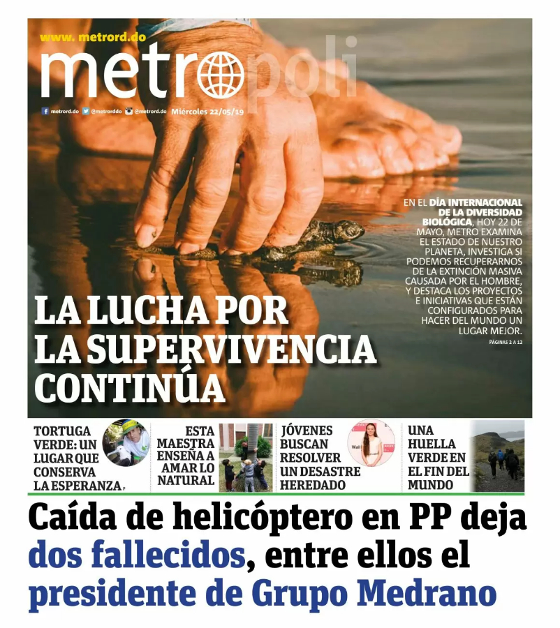 Portada Periódico Metro, Miércoles 22 Mayo 2019