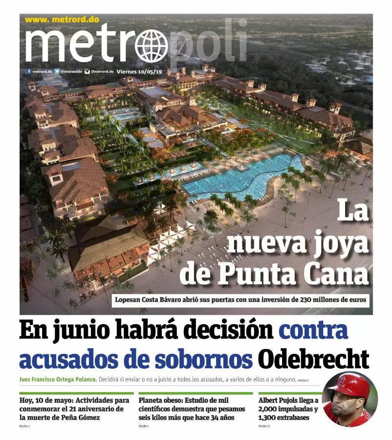 Portada Periódico Metro, Viernes 10 Mayo 2019
