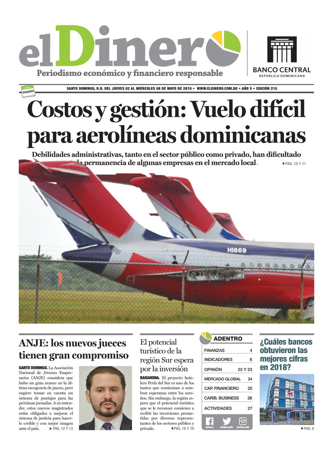 Portada Periódico El Dinero, Jueves 02 Mayo 2019