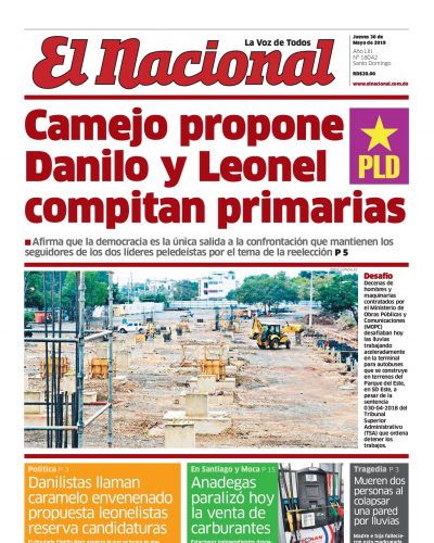 Portada Periódico El Nacional, Jueves 30 Mayo 2019