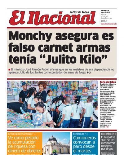 Portada Periódico El Nacional, Viernes 03 Mayo 2019