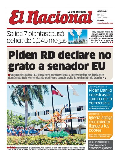 Portada Periódico El Nacional, Viernes 17 Mayo 2019