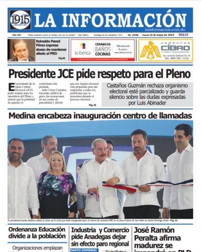 Portada Periódico La Información, Jueves 30 Mayo 2019