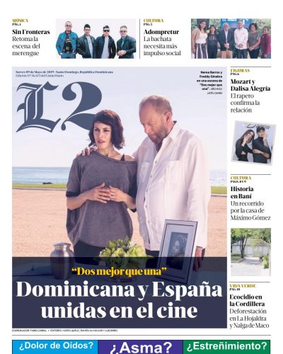 Portada Periódico Listín Diario – Sección L2, Jueves 09 Mayo 2019