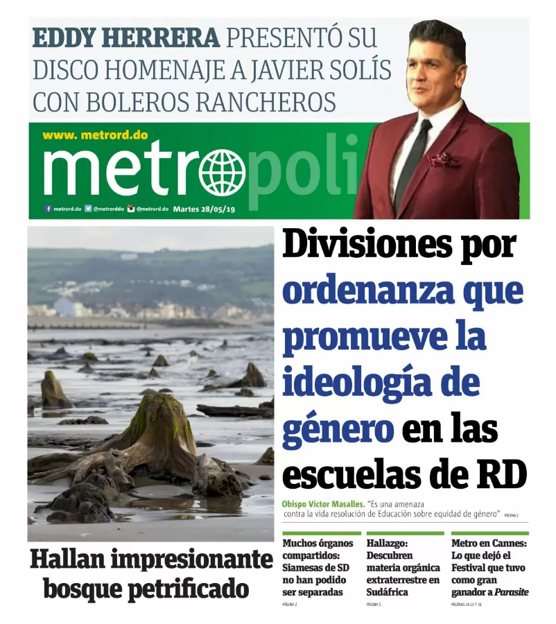 Portada Periódico Metro, Martes 28 Mayo 2019