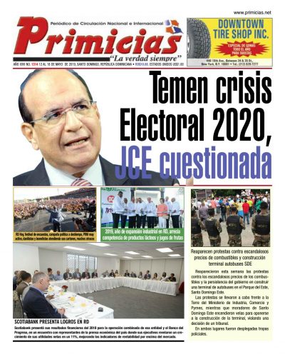 Portada Periódico Primicias, Domingo 12 Mayo 2019