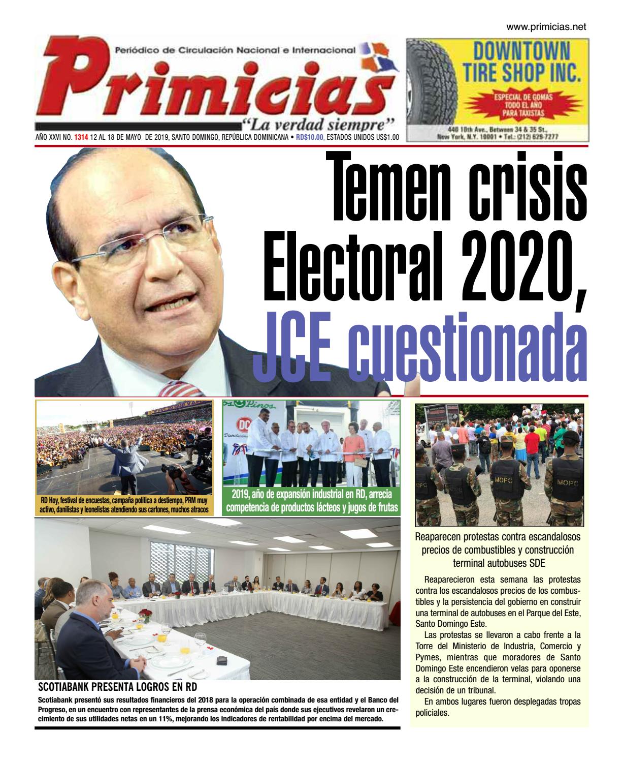 Portada Periódico Primicias, Domingo 12 Mayo 2019
