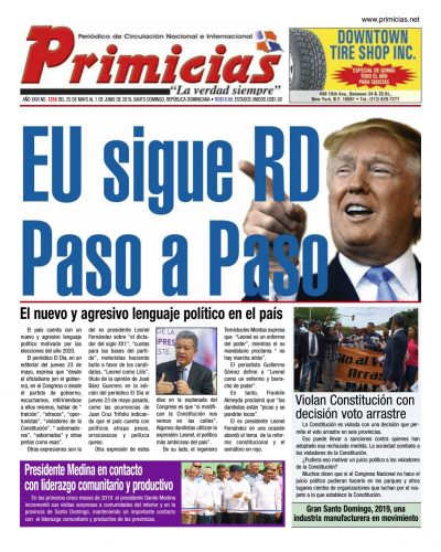 Portada Periódico Primicias, Lunes 27 Mayo 2019