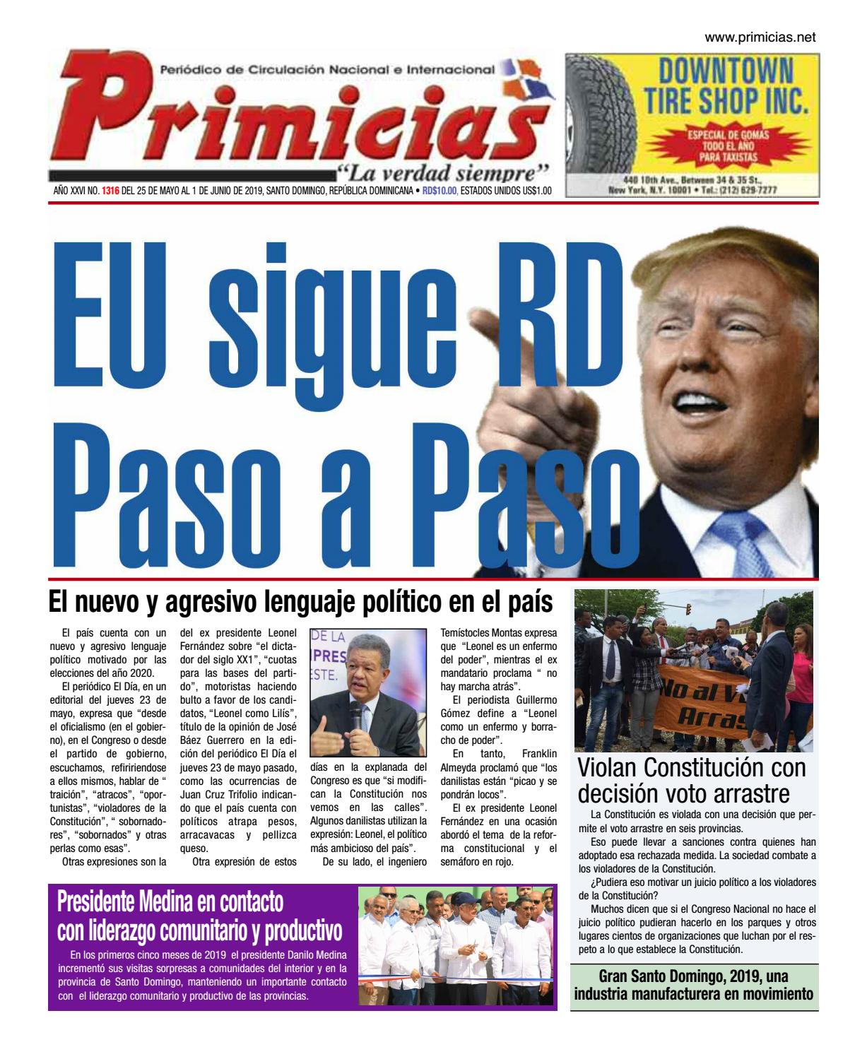 Portada Periódico Primicias, Lunes 27 Mayo 2019