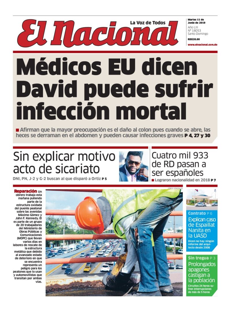 Portada Periódico El Nacional, Martes 11 Junio 2019