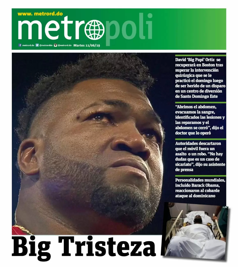 Portada Periódico Metro, Martes 11 Junio 2019